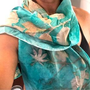 NWOT- Handmade Rectangular Vegan Silk Scarf .